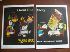 1955 Vintage Orig Magazine Ad Candy Mars Candy Bar 2Pg Great B'Ar Story