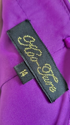 Must see Designer Purple two toned Party/Races Dress and matching shawl Size 14 - Picture 20 of 21