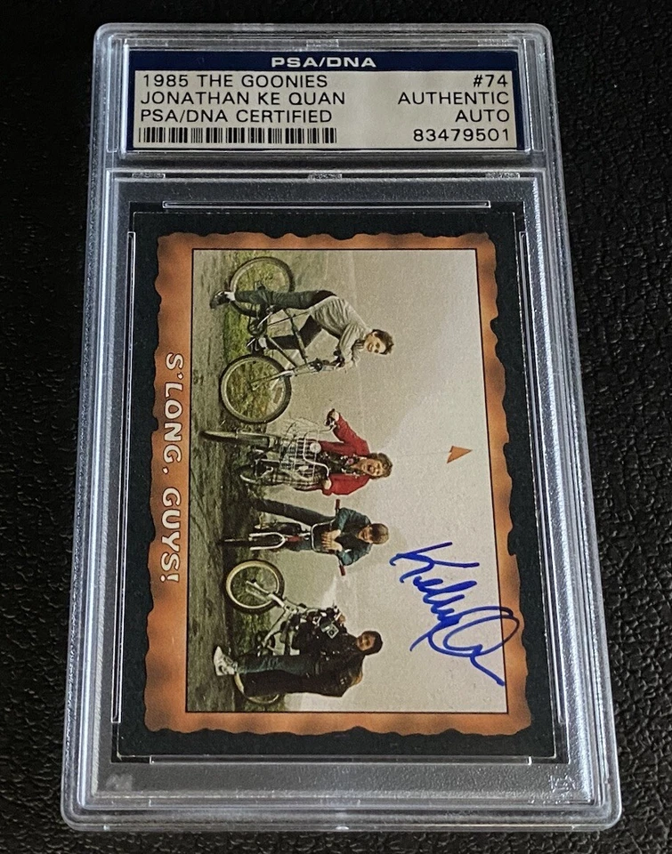 PSA Auto 1985 Topps The Goonies Jonathan Ke Quan Signed Card #74 Ke Huy DNA 80s - Image 2 of 4