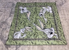 Vintage 1997 Looney Tunes blues Bandaroos Handkierchief Bandana Bugs Bunny Green