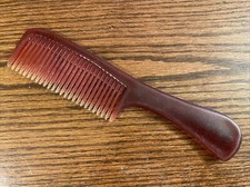 Vintage 8.5" Pocket Comb Ombr Maroon Unbreakable Retro Old School Prop 80's