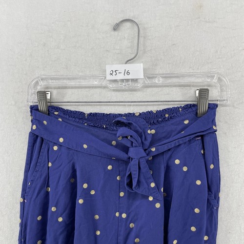 Boden Pants Girls Sz 14Y Blue Gold Polka Dots Tie Waist Highrise Pull On Trouser - Picture 10 of 10