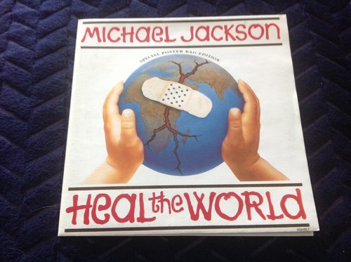 Michael Jackson Heal the World Special edition Poster Bag 7 inch vinyl single re