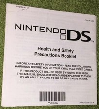 Nintendo DS Health And Safety Precautions Booklet 55878A