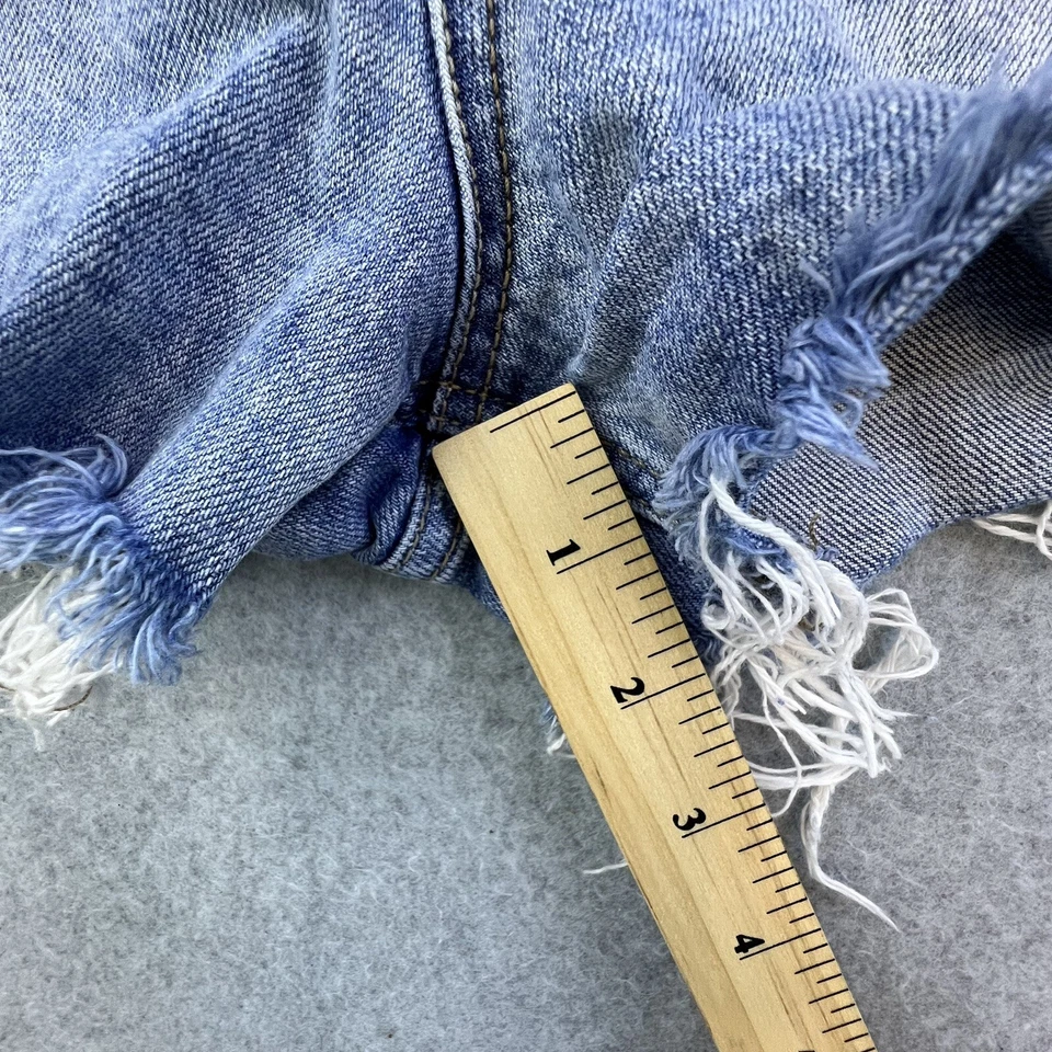 Lucky Brand Shorts Women’s Size 4/27 Blue Denim Floral Embroidery Raw Hem Ladies - Image 3 of 4