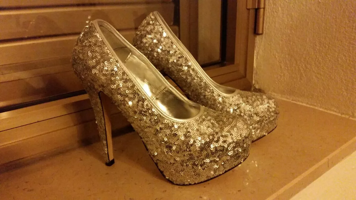 Scarpe paillettes tacco sale