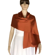 Alloy Orange Silk Shawl. Handmade Long Scarf. Wrap Scarf.  Fashion Scarf.