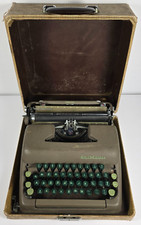 Vintage Smith Corona Sterling Portable Typewriter w/ Case Green Keys thumbnail