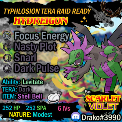 Pok&eacute;mon Scarlatto/Viola &ndash; SHINY HYDREIGON Lv.100 Modest 6IV Con Masterball (Scambio)