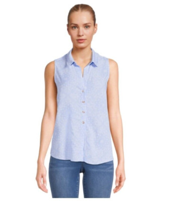 newNo Boundaries Juniors Sleeveless Lace Back Shirt size s  color Polished Blue