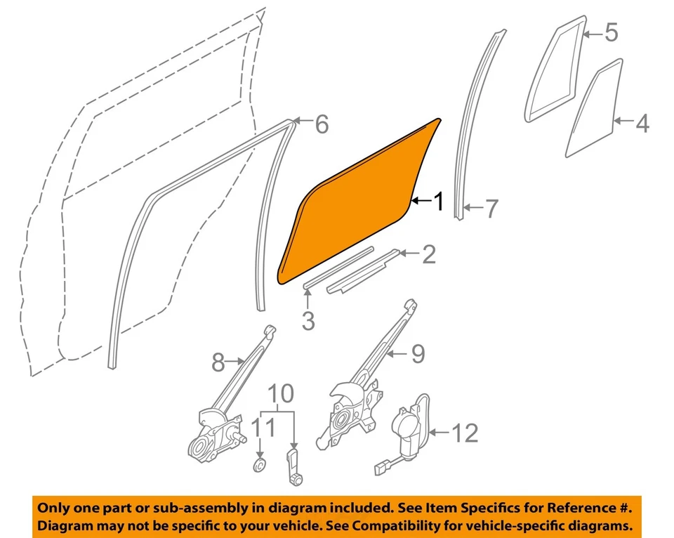 Стекло левой задней двери от оригинального производителя 97 98 99 00 01 02 03 04 Mitsubishi Montero Sport - Изображение 3 из 4
