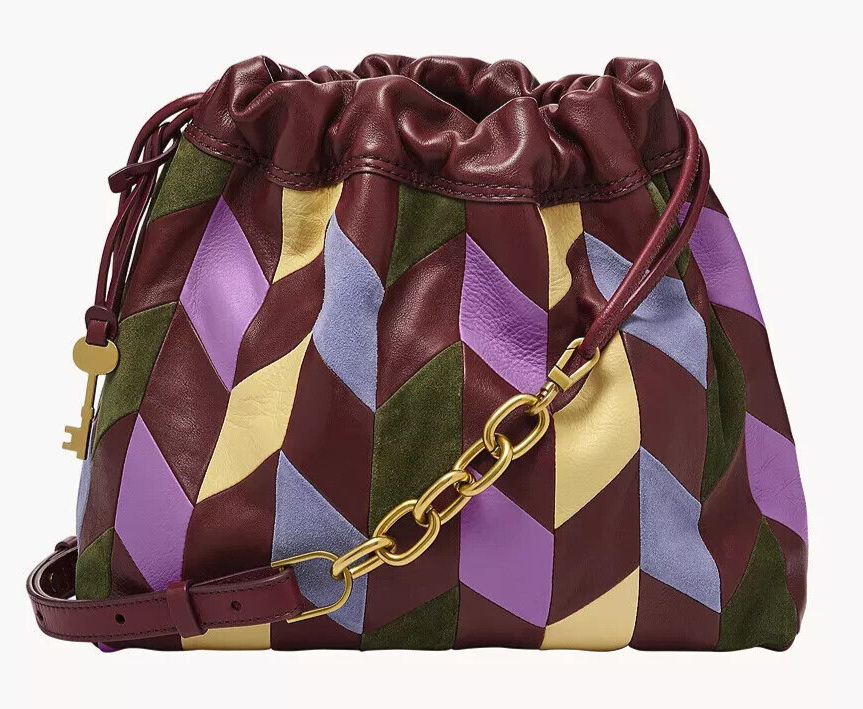 Fossil Gigi Shoulder Bag Leather/Suede Patchwork ZB1631186 Fossil Gigi Shoulder Bag Leather/Suede Patchwork ZB1631186