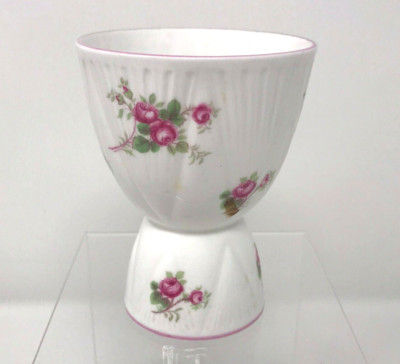 SHELLEY Double Chicken Goose Duck Egg Cup Bridal Rose Spray Bone China Porcelain