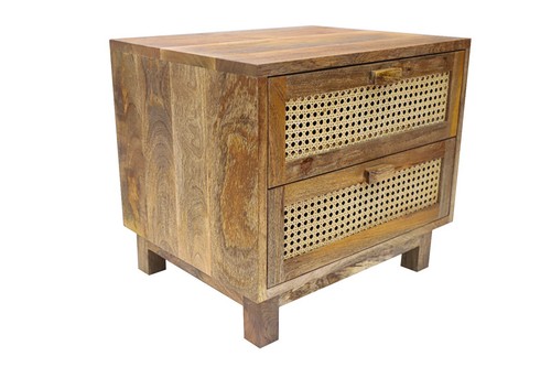 Byron 2 Drawer Rattan Side Table - Picture 5 of 7
