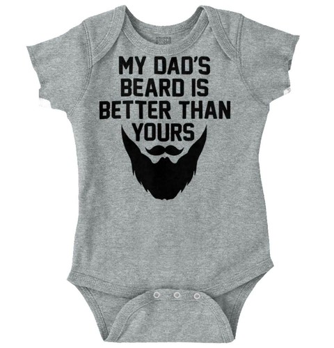 Dads Beard Funny Hipster Cute Father Gift Newborn Baby Boy Girl Infant Romper - Picture 3 of 5