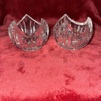 Vintage Mikasa Crystal Stardust 3 Point Votive Candle Holders (2) Germany 3.5''
