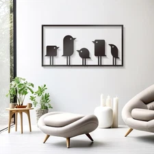 Black Bird Metal Wall Art Minimalist Wall Decor Bird Wall Hanging Black Metal De