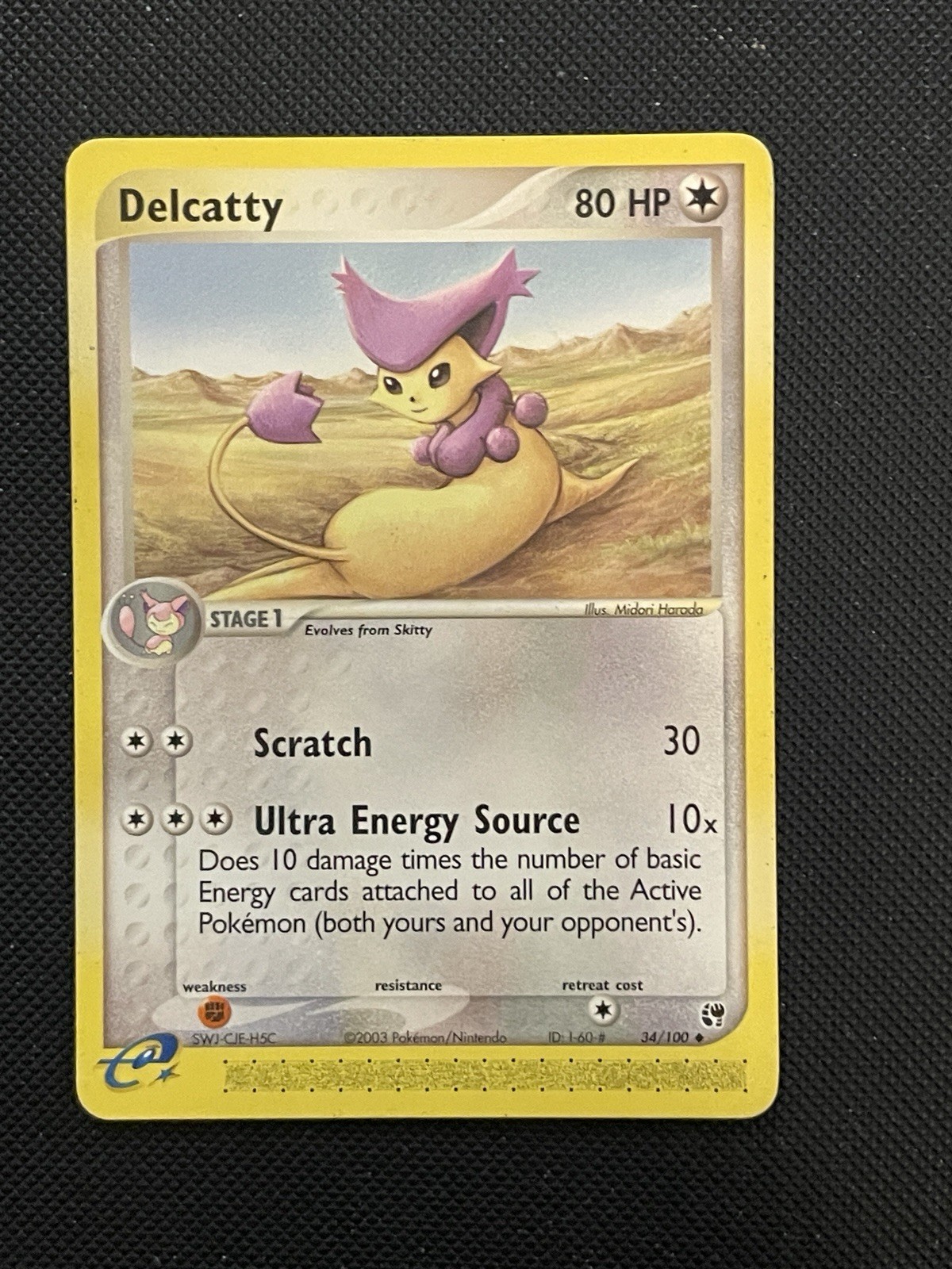 Delcatty 34/100 Uncommon EX Sandstorm Pokemon TCG Vintage LP