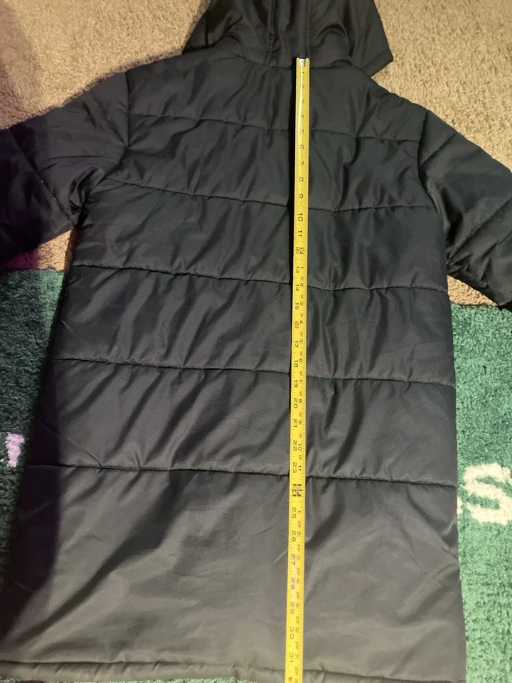 Chaqueta acolchada negra larga New Balance para mujer - Abrigo de invierno de gran tamaño - Talla (S) Foto 4 de 4