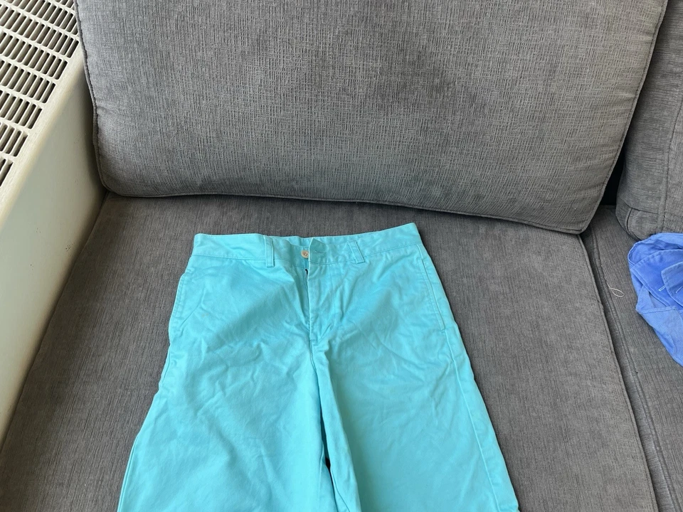 vineyard vines shorts LOT  OF 3 boy's 14 checkered pattern, Green and Lt Blue - Image 4 of 4