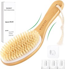 Dry Brushing Body Brush, Exfoliating Dry Brush with Boar Bristles, Soft Shower