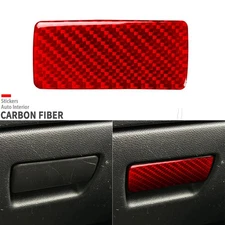 Red Carbon Fiber Co-pilot Glove Box Handle Cover For Chevrolet Traverse 2018-23