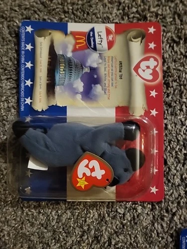 Ty Teenie Beanie Babies  Mcdonalds  Vintage 1996 Lefty The Donkey