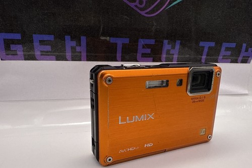 Panasonic Lumix DMC-TS1 12MP Orange Digital Camera 4x Zoom – AS IS for Parts