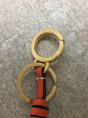 ロエベKeyCharm LOEWE Key Holder Leather Orange Ladies Flower Charm Used | eBay