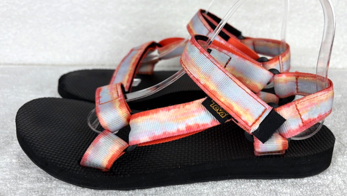 Sandali universali donna originali Teva taglia 9 sorbetto arancione tie-dye S/N 1124231 - Foto 4 di 8