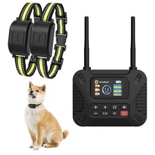 2 Pet Dog Wireless Electric Fence Containment System Training Collar Shock