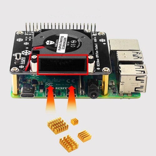 GPIO Cooling Fan with LED Light Mini Turbo Fan for Raspberry Pi 4B/3B+/3B - Afbeelding 5 van 8