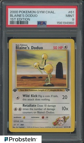 2000 Pokemon Gym Challenge 1st Edition #61 Blaine's Doduo PSA 9 MINT