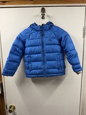 L.L. Bean Kids' Down Tek Jacket Winter Coat Blue Boy Girl M 5-6 Flaw