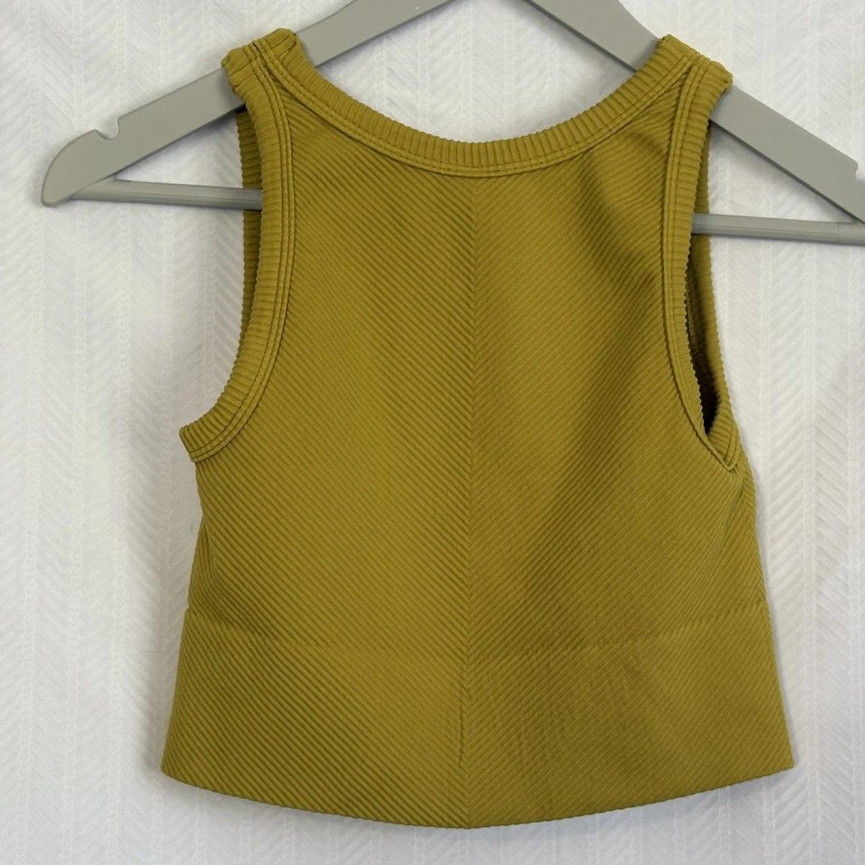 nikibiki tank Crop Mustard Yellow/Green high neck ONE SIZE - Image 2 of 4