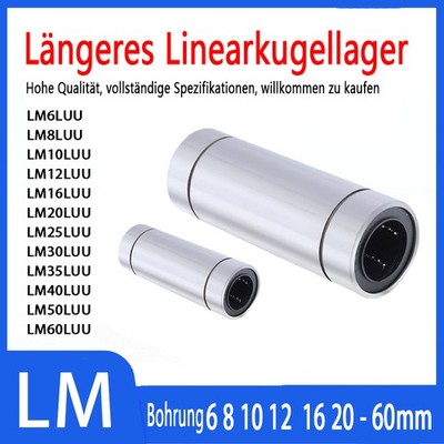 LM6LUU-60LUU Linearlager Lang Kugellager Bearing Linear Ball Bush CNC 3D Drucker