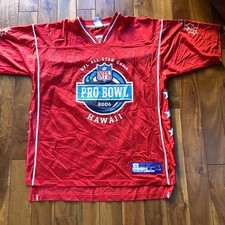 2006 NFL All Star Game Rebook Jersey AFC Mens L Football  Red Hawaii Pro Bowl