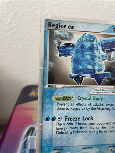 Pokemon TCG Hidden Legends Regice Ex 97/101 Bubbling On Left Upper Middle Corner - Bild 3 von 8