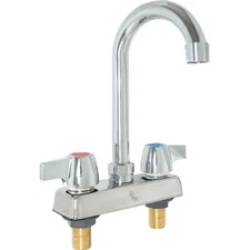BK Resources 4 in Deck Mount Work Force Faucet w/ 5 in Gooseneck Spout