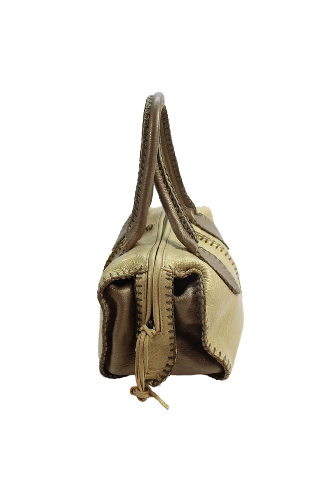 Bolso de Mano Fatto a Mano By Carlos Falchi Mujer Doble Asa Grano Cuero Marrón Foto 2 de 4