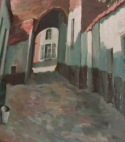 Signiert DÜSSELDORFER MALER 1920!!! Hof In DÜSSELDORF - Bild 1 von 7