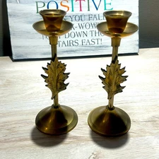 Pair of brass candle stick holders