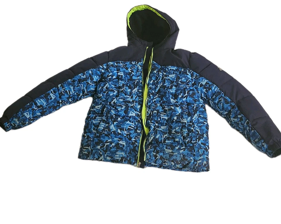 ZeroXposur Boys' Puffer Hooded Winter Jacket Navy/Ocean Blue Size XXL 18/20 - Image 4 of 4