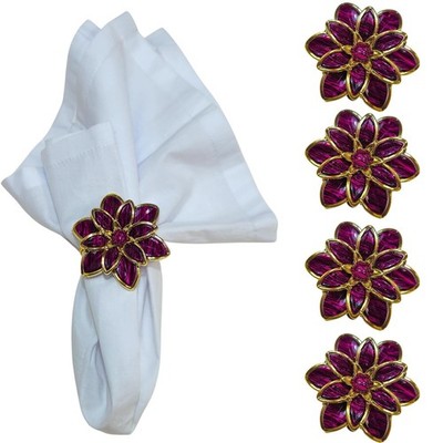 Charlo's Set of 4 Party Delicate Flower Napkin Rings for Wedding Thanksgiving...