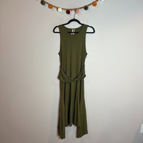 Vestido midi sin mangas tejido acanalado Anthropologie modal Kingslover - Imagen 2 de 6