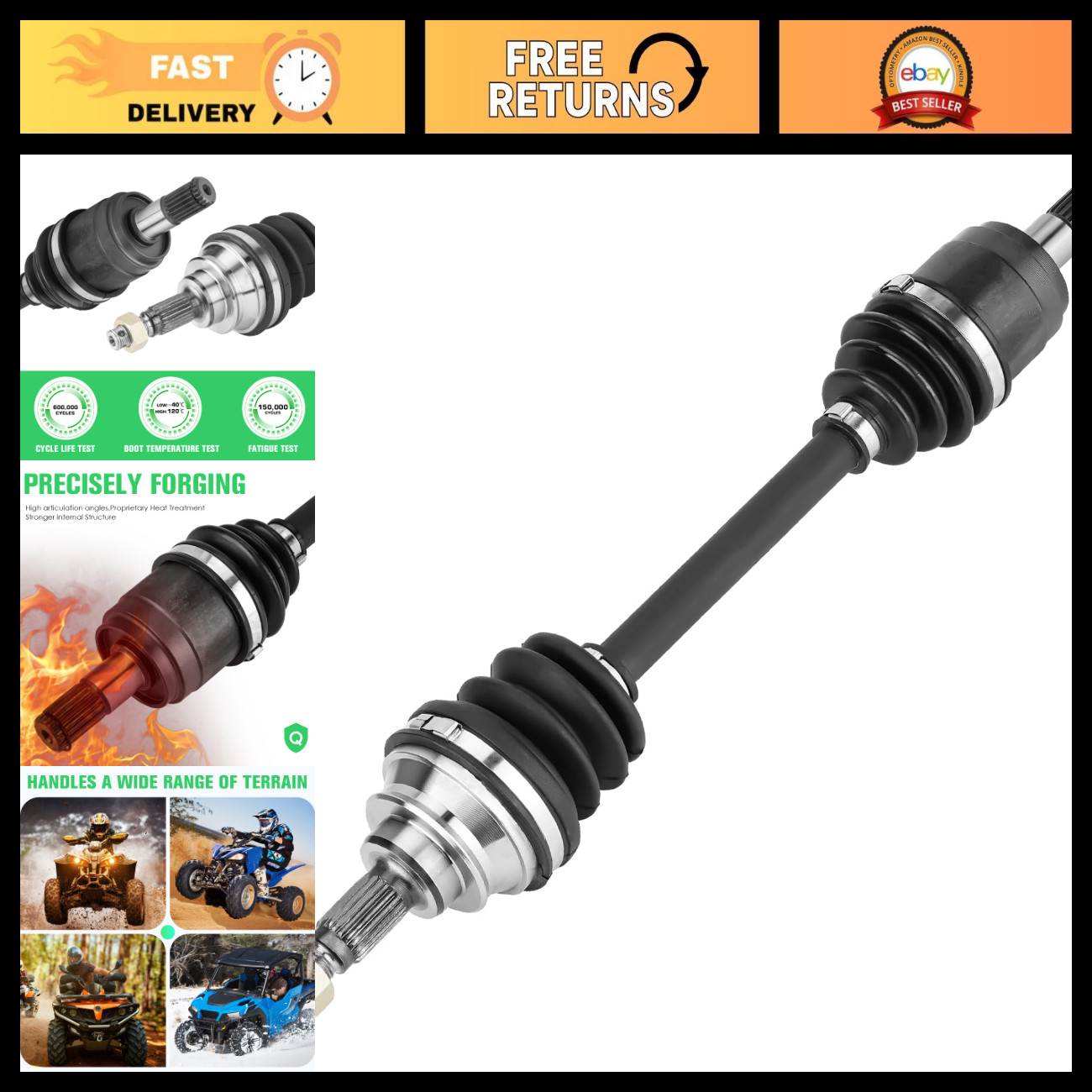 Front Left CV Axle for Honda Foreman Rubicon 500 TRX500 2005-2014 - High Perform