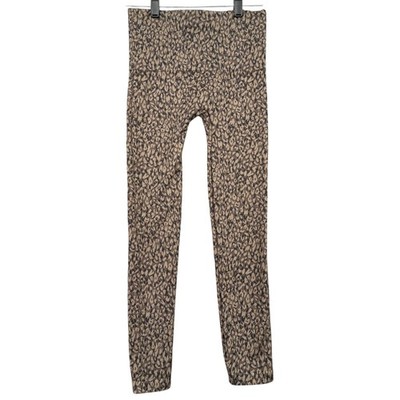 Spanx Look at Me Now Women M Nylon Brown Leopard Print Seamless Leggings