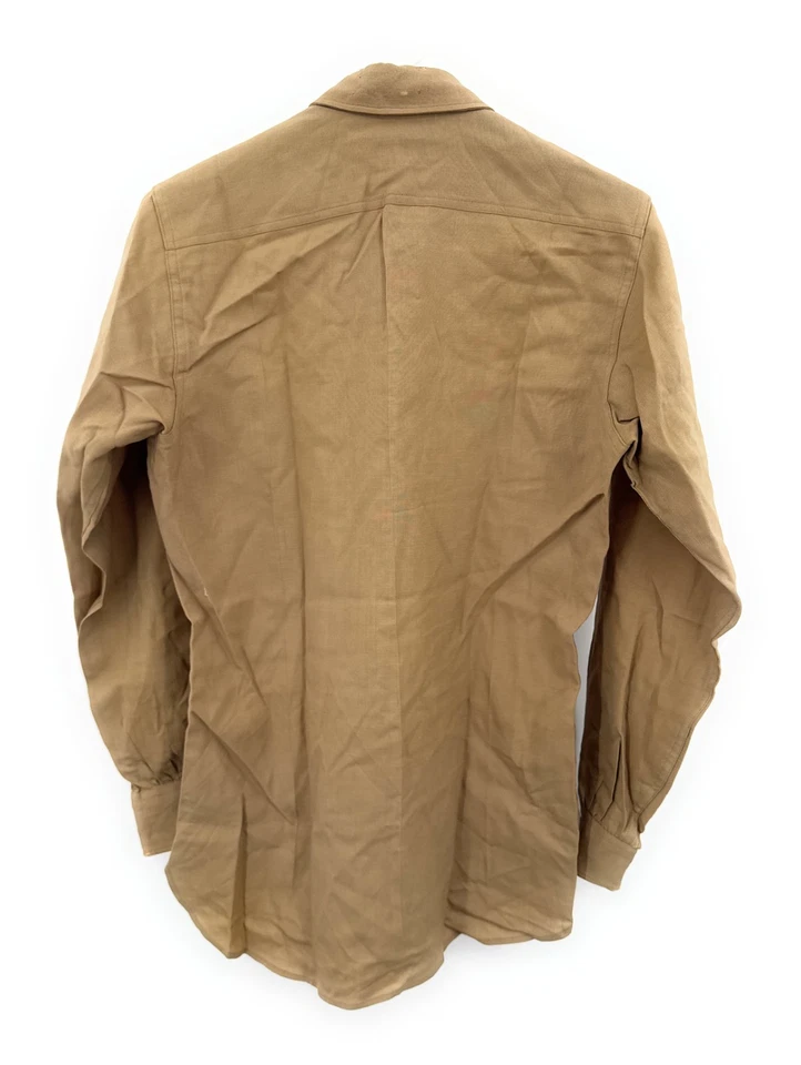 Vintage Creighton USMC Beige Men’s Wool Long Sleeve Button Up Shirt - Image 4 of 4