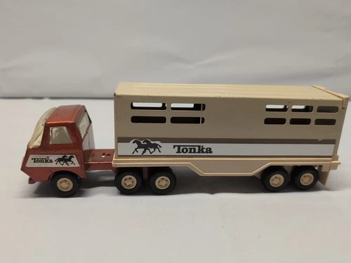 Tonka Truck W/ Horse Trailer 10" Steel/ Plastic Complete 81197-A VTG 70s USA GUC