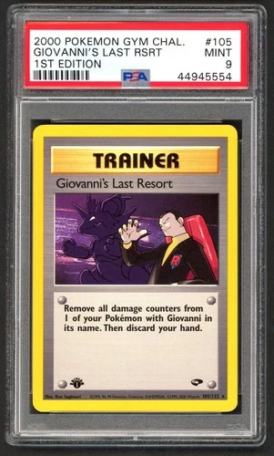 Pokemon Cards - PSA 9 1st Edition Giovanni's Last Resort 105/132 - Gym Challenge